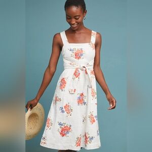 Anthropologie Ingalls Tie Waist Dress Cottagecore Summer Dress Size 2
